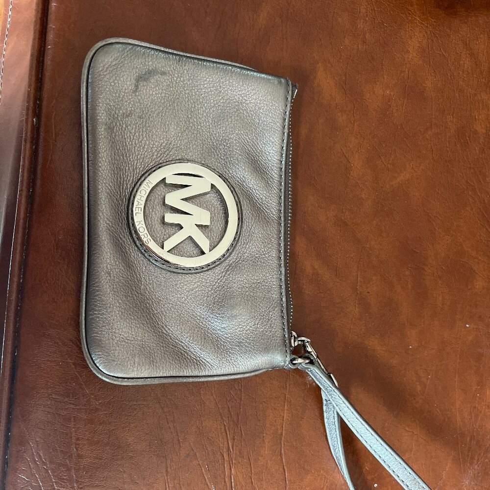 Michael Kors Silver Wristlet